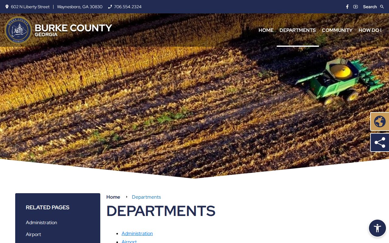 Official Burke County departments directory used to route Girard questions